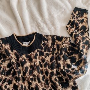 Vintage Rose Mockneck Leopard Sweater